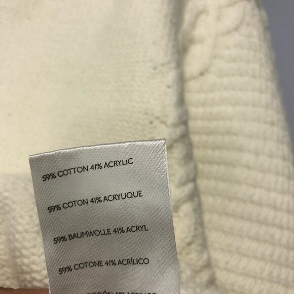 Anthropologie x Maeve Cropped Long Sleeve Pullover Sweater Ivory Size M - Picture 4 of 7